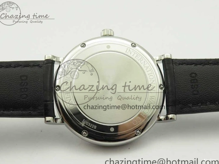 MIROTIME 0419 Portofino Automatic SS FKF 1:1 Best Edition White Dial SS Markers on Black Leather Strap A QuickDry 7138